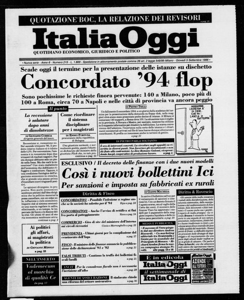 Italia oggi : quotidiano di economia finanza e politica